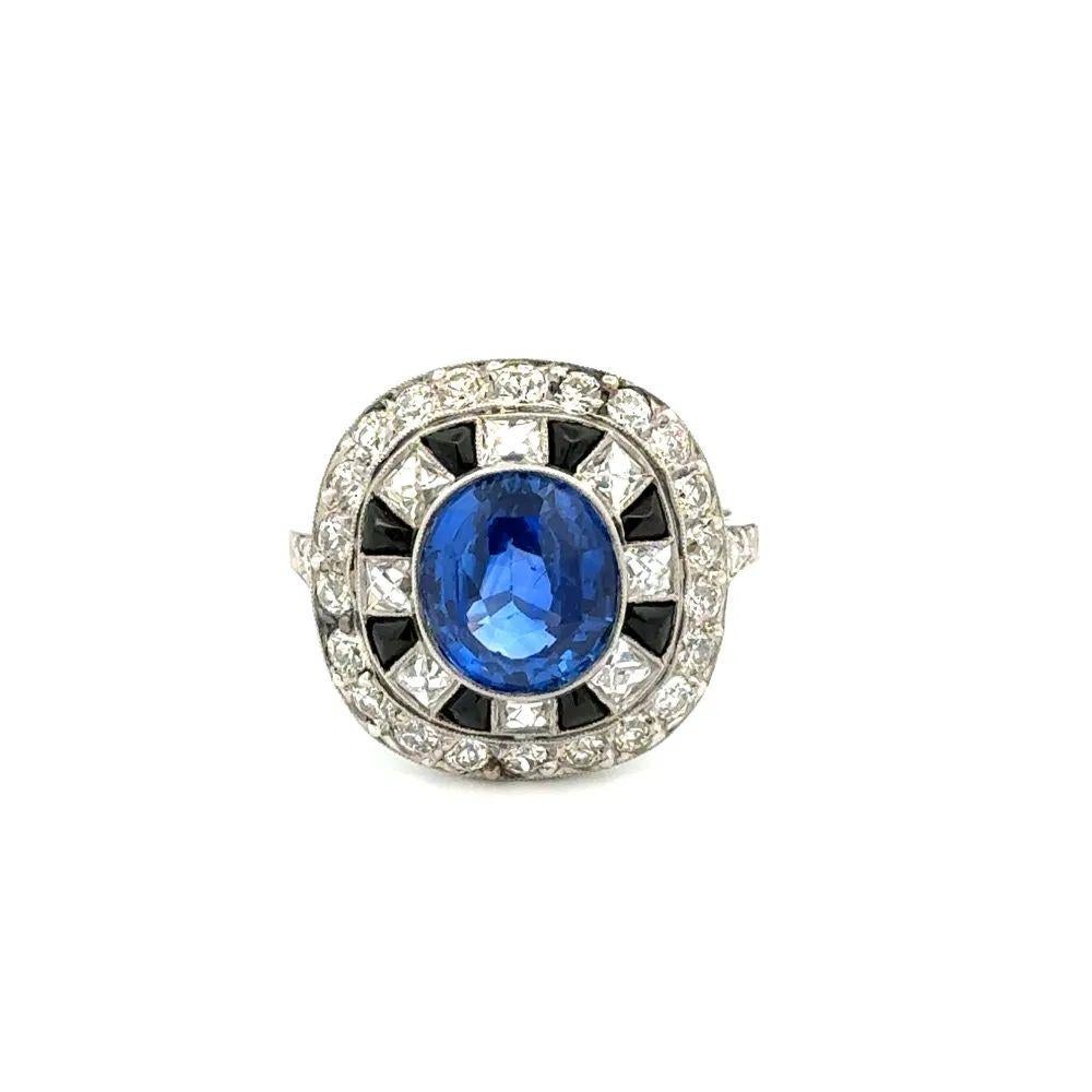 2,77 Karat Ceylon Saphir GIA und Diamant Platin Statement feiner Nachlassring Damen im Angebot