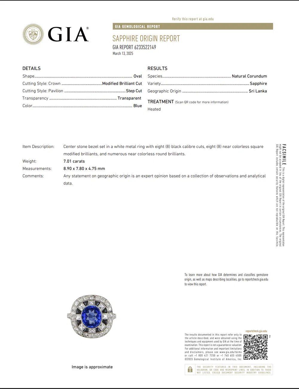2,77 Karat Ceylon Saphir GIA und Diamant Platin Statement feiner Nachlassring im Angebot 2