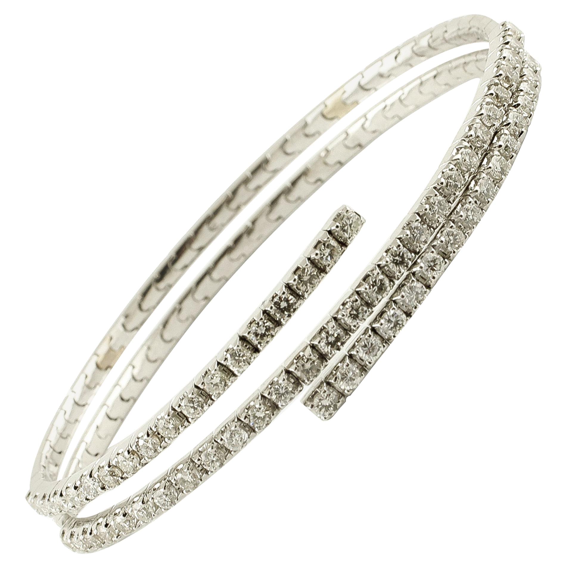 2.77 Carat Diamonds, 18 Karat White Gold Bracelet