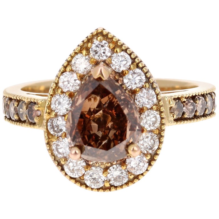 Carat Fancy Brown Champagne Natural Diamond Engagement Ring