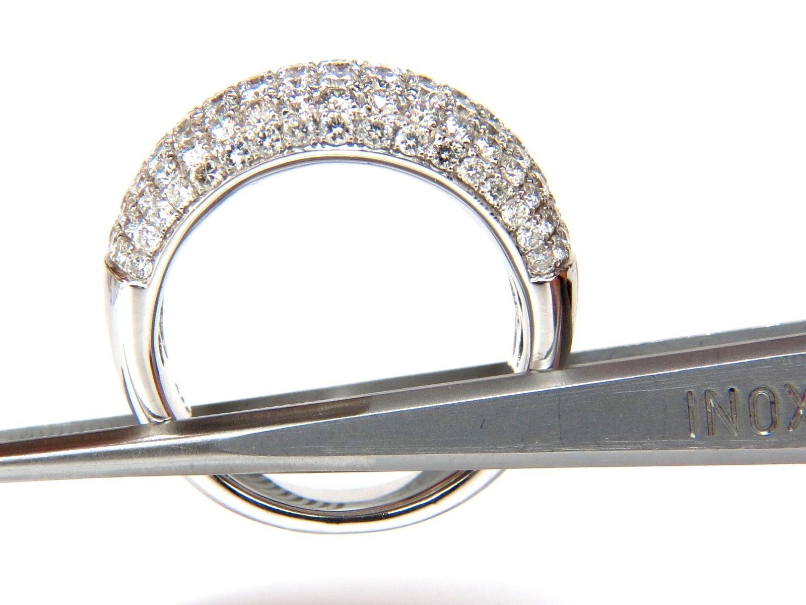2.77 Carat Full Cut Diamonds Bead Set Wide Band Ring 18 Karat For Sale 2