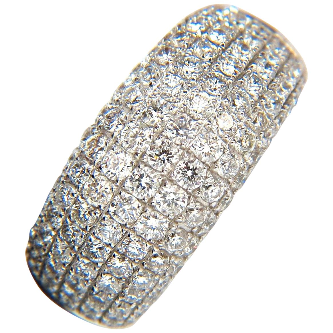 2.77 Carat Full Cut Diamonds Bead Set Wide Band Ring 18 Karat*