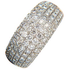 2.77 Carat Full Cut Diamonds Bead Set Wide Band Ring 18 Karat*