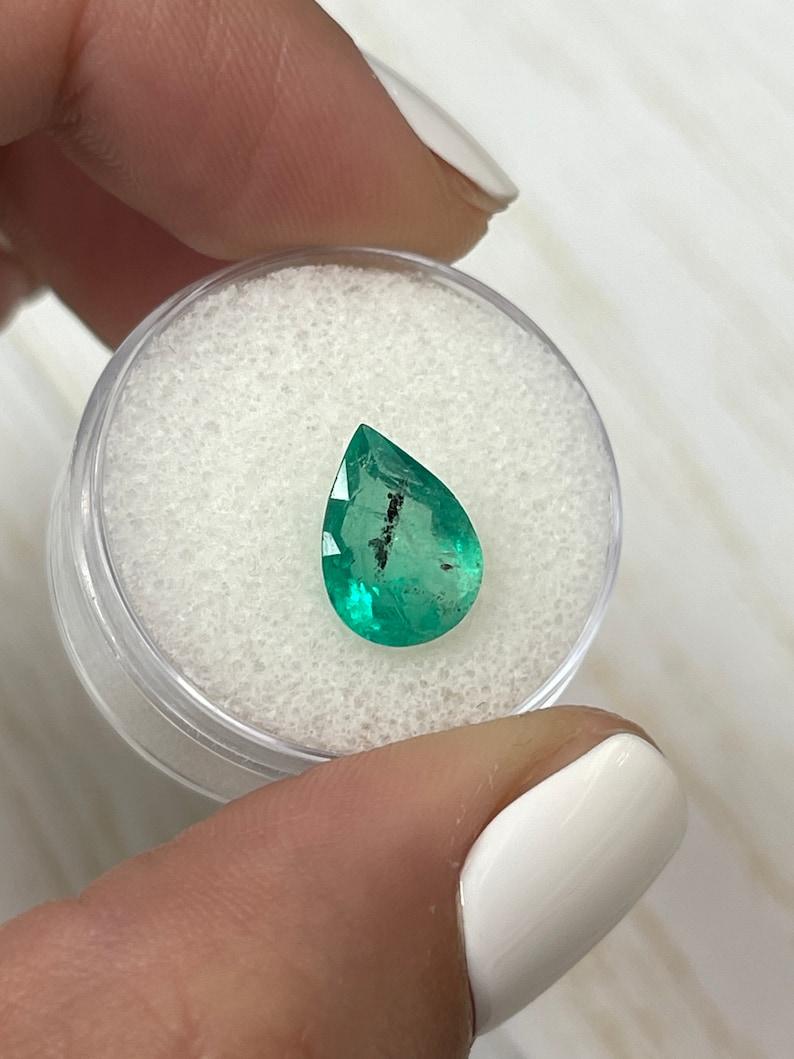 Women's 2.77 Carat Imperfectly Perfect Green Colombian Emerald - Pear Cut Teardrop Gems For Sale