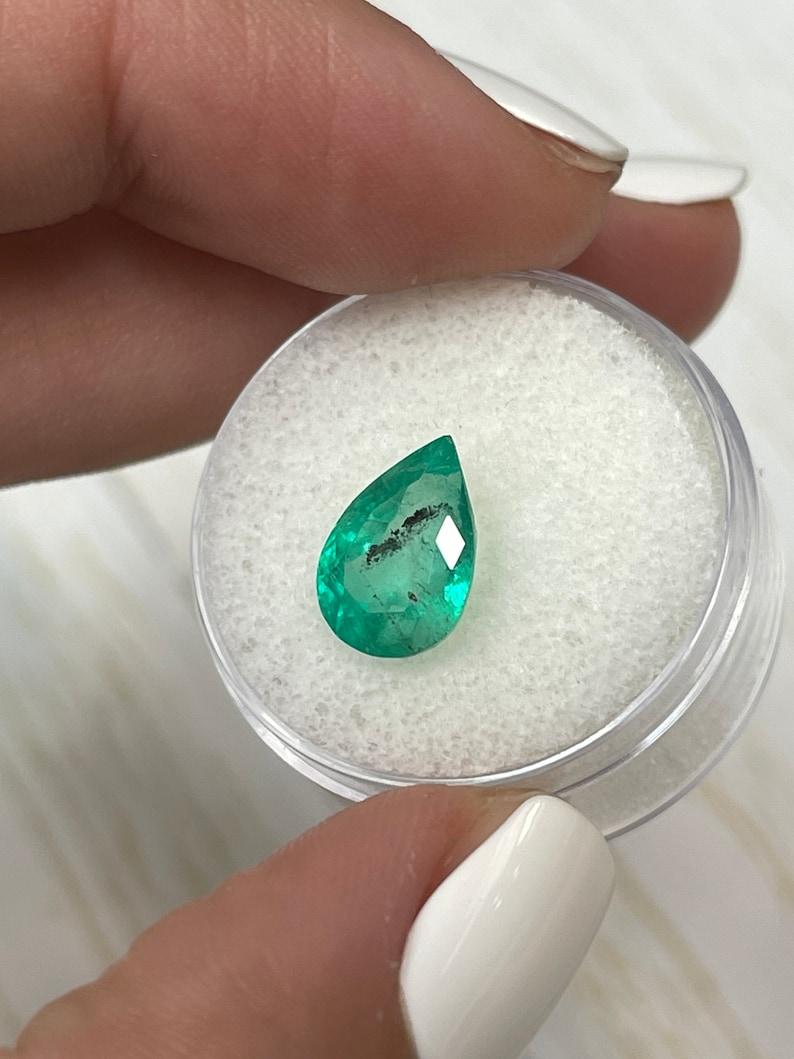 2.77 Carat Imperfectly Perfect Green Colombian Emerald - Pear Cut Teardrop Gems For Sale 1