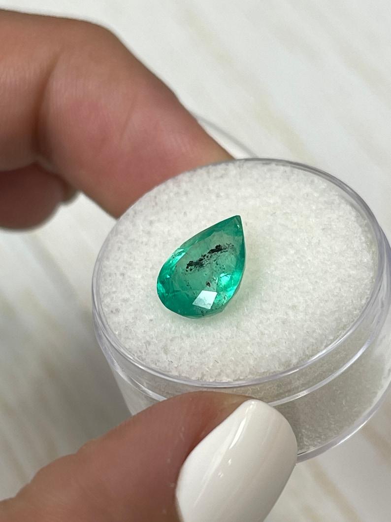2.77 Carat Imperfectly Perfect Green Colombian Emerald - Pear Cut Teardrop Gems For Sale 2
