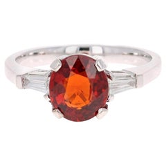 2.77 Carat Natural Spessartine Diamond White Gold Engagement Ring 2.77 Carat Natural Spessartine Diamond White Gold Engagement Ring