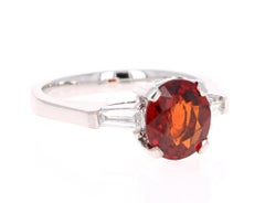 2.77 Carat Spessartine Diamond White Gold Engagement Ring