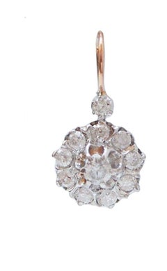 2.77 Ct Diamonds, Rose Gold and Silver Earrings.