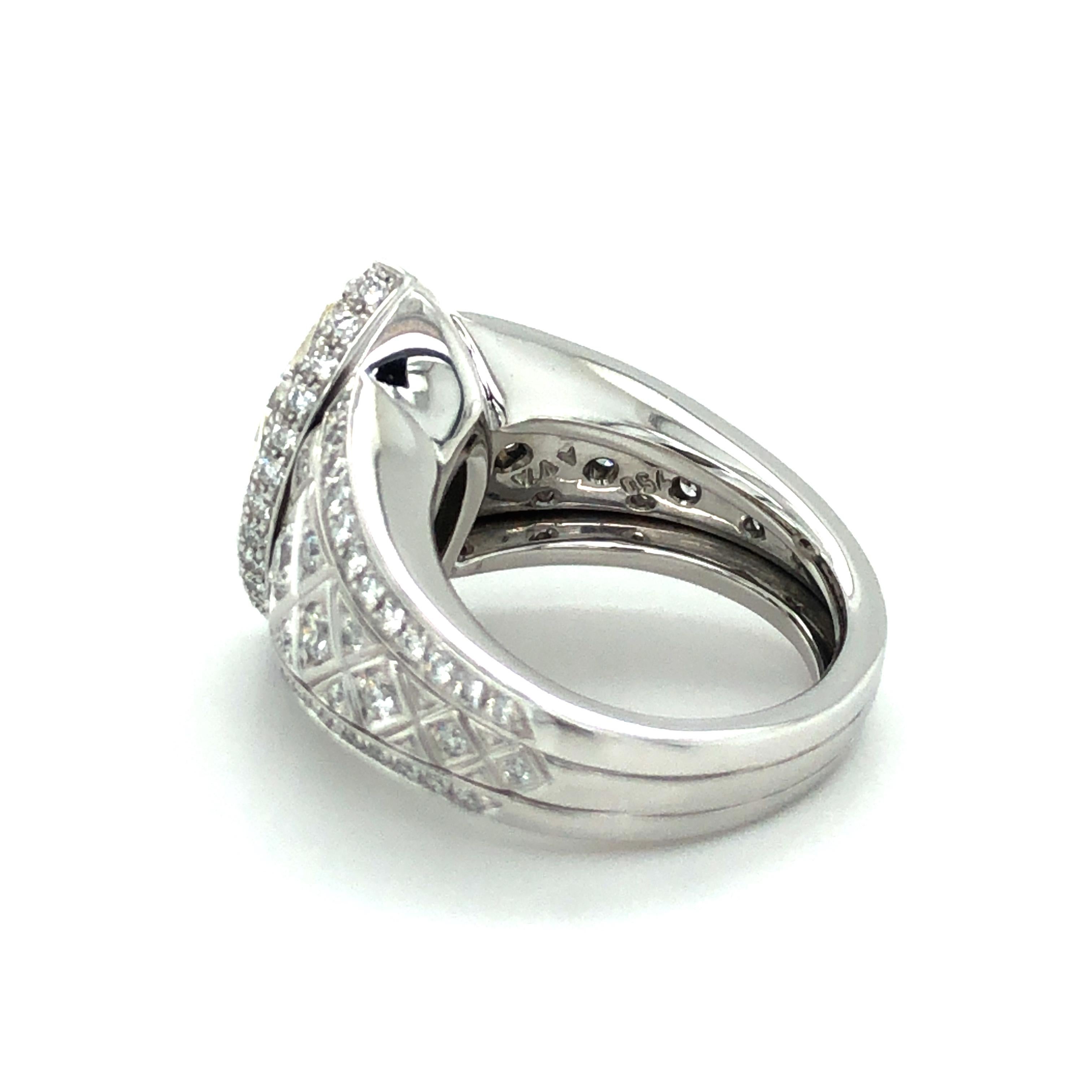 Marquise Cut 2.77 Carat Marquise-Cut Diamond Ring by Avalon Swiss in 18 Karat White Gold For Sale