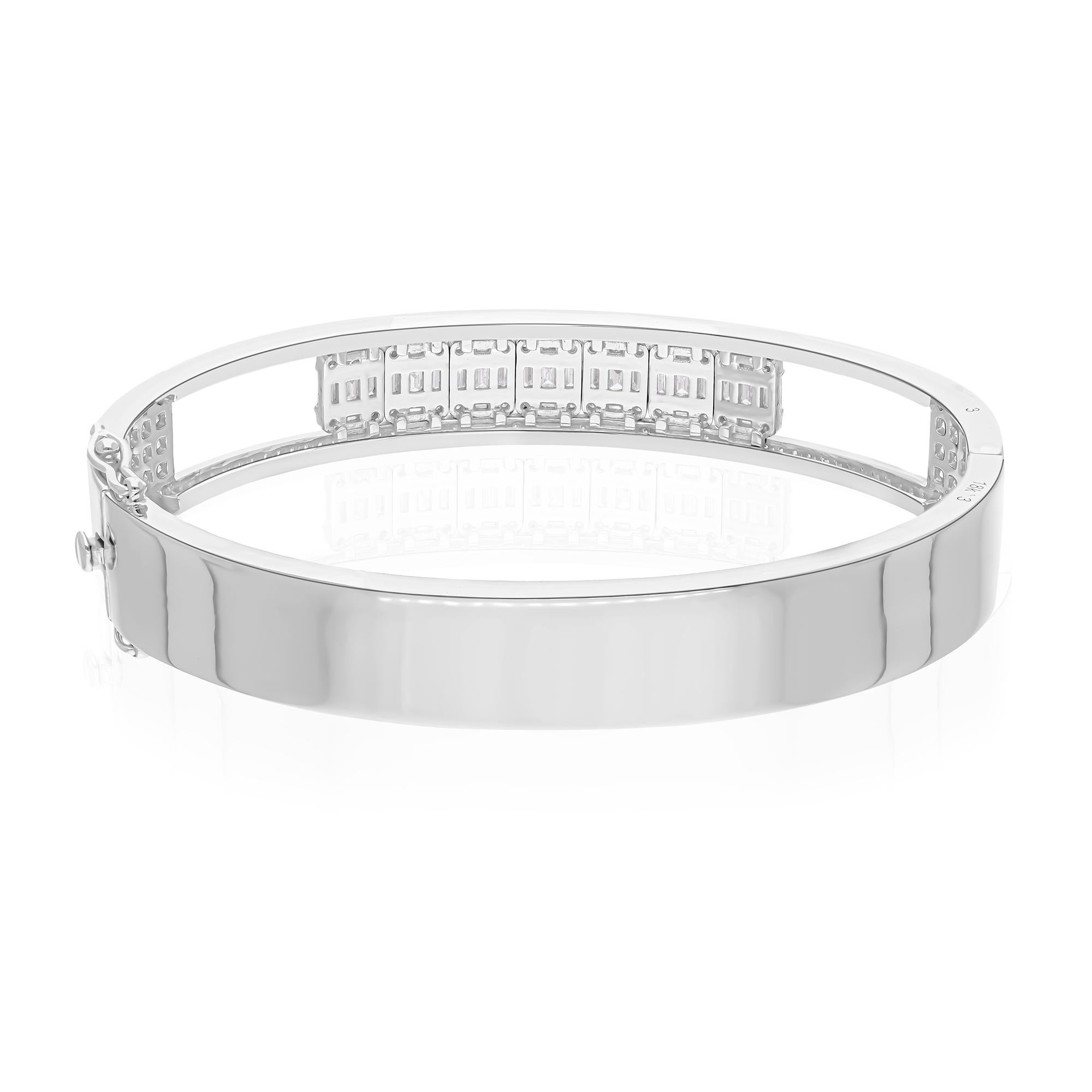 Women's 2.77 Ct. SI Clarity HI Color Movable Diamond Charm Bracelet 18 Karat White Gold For Sale