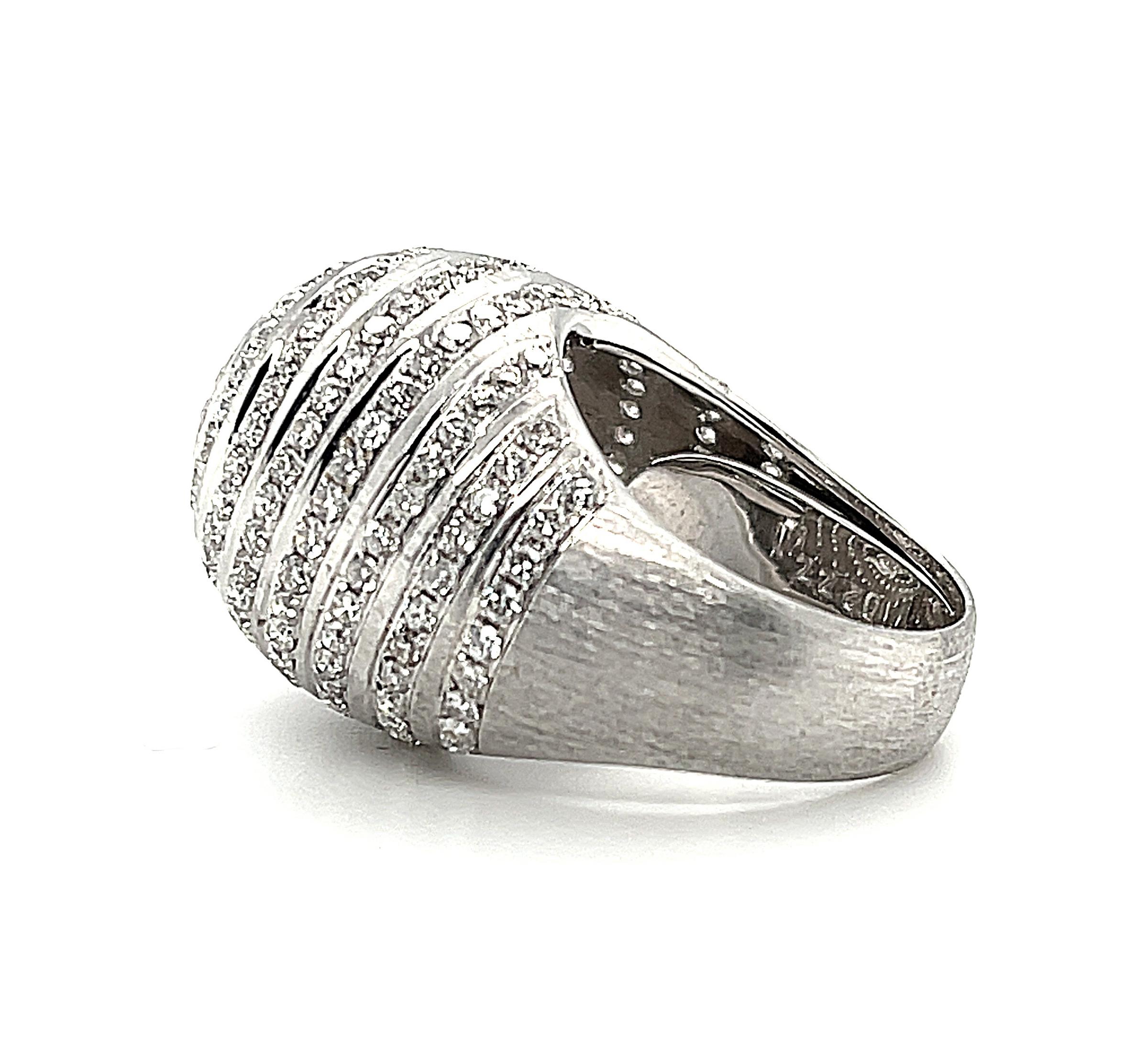 2.77 ct. t.w. Diamond 18k White Gold Art Deco Inspired Dome Cocktail Ring  1