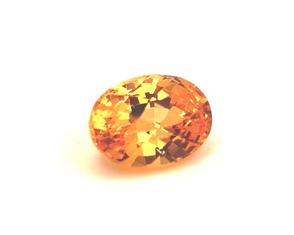 This vibrant Mandarin orange colored garnet is absolutely beautiful! The unusual checkerboard design allows for exceptional brilliance and an exquisite display of color and life. This gem has a very bright, pure orange color and excellent clarity.