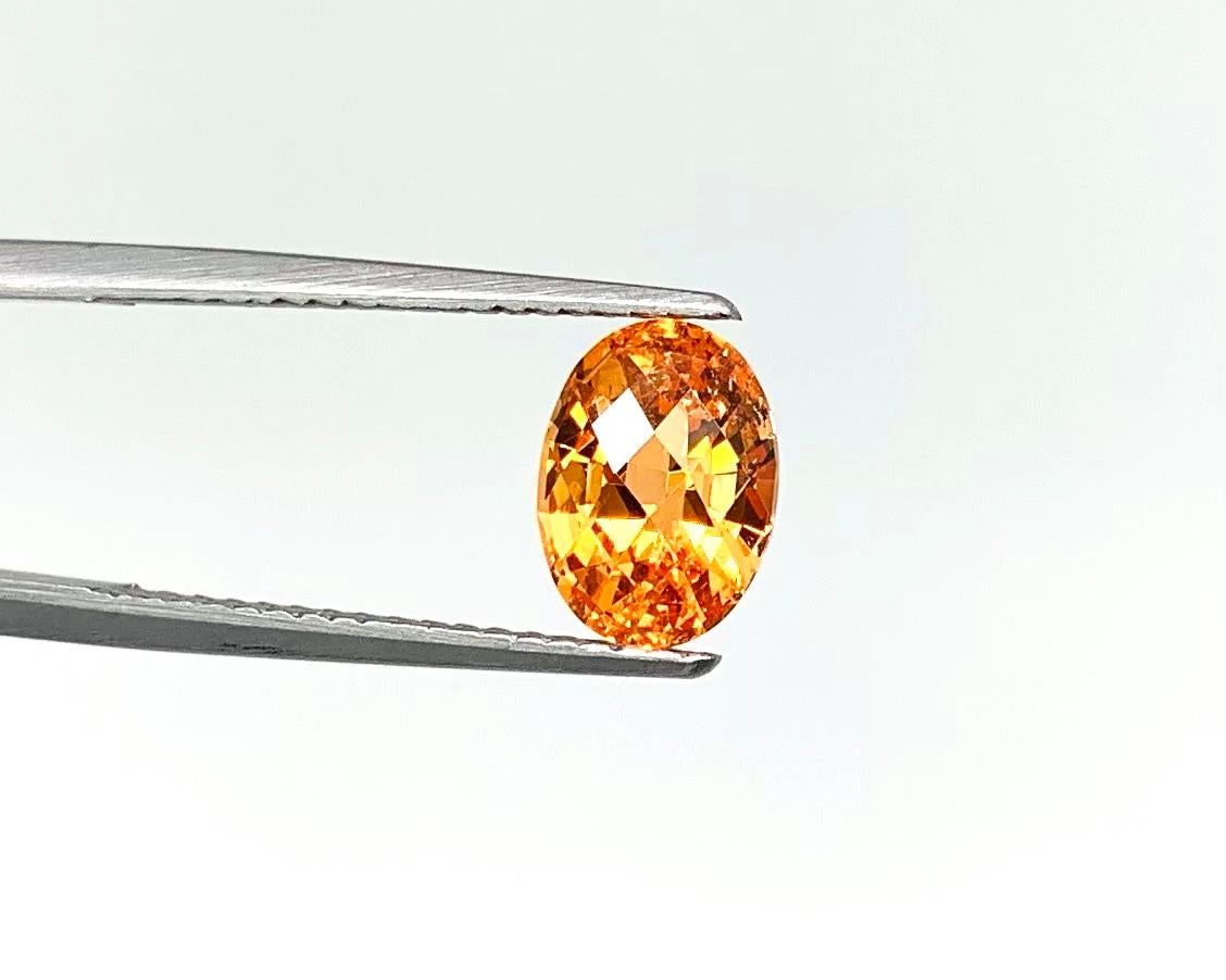 2.77 Carat Oval Mandarin Garnet, Unset Loose Gemstone In New Condition For Sale In Los Angeles, CA