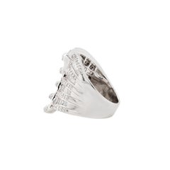2.77ct Mixed Cut Diamond 18 Carat White Gold Chunky Wide Cocktail Ring