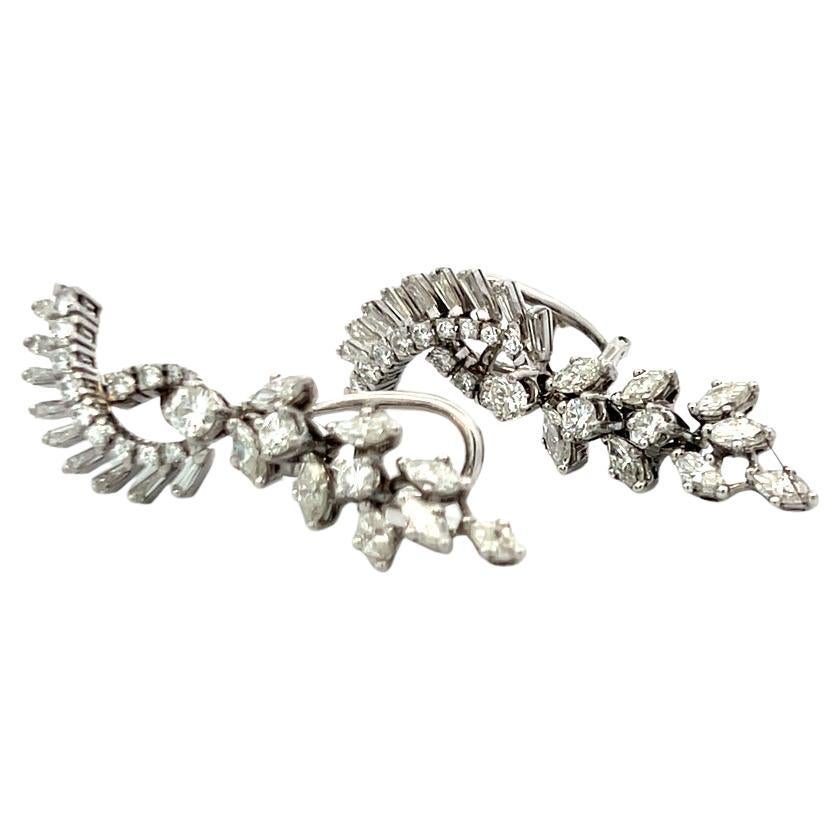 2,78 Karat I VS Diamant-Tropfen-Ohrringe aus 18K Weißgold Vintage By im Angebot