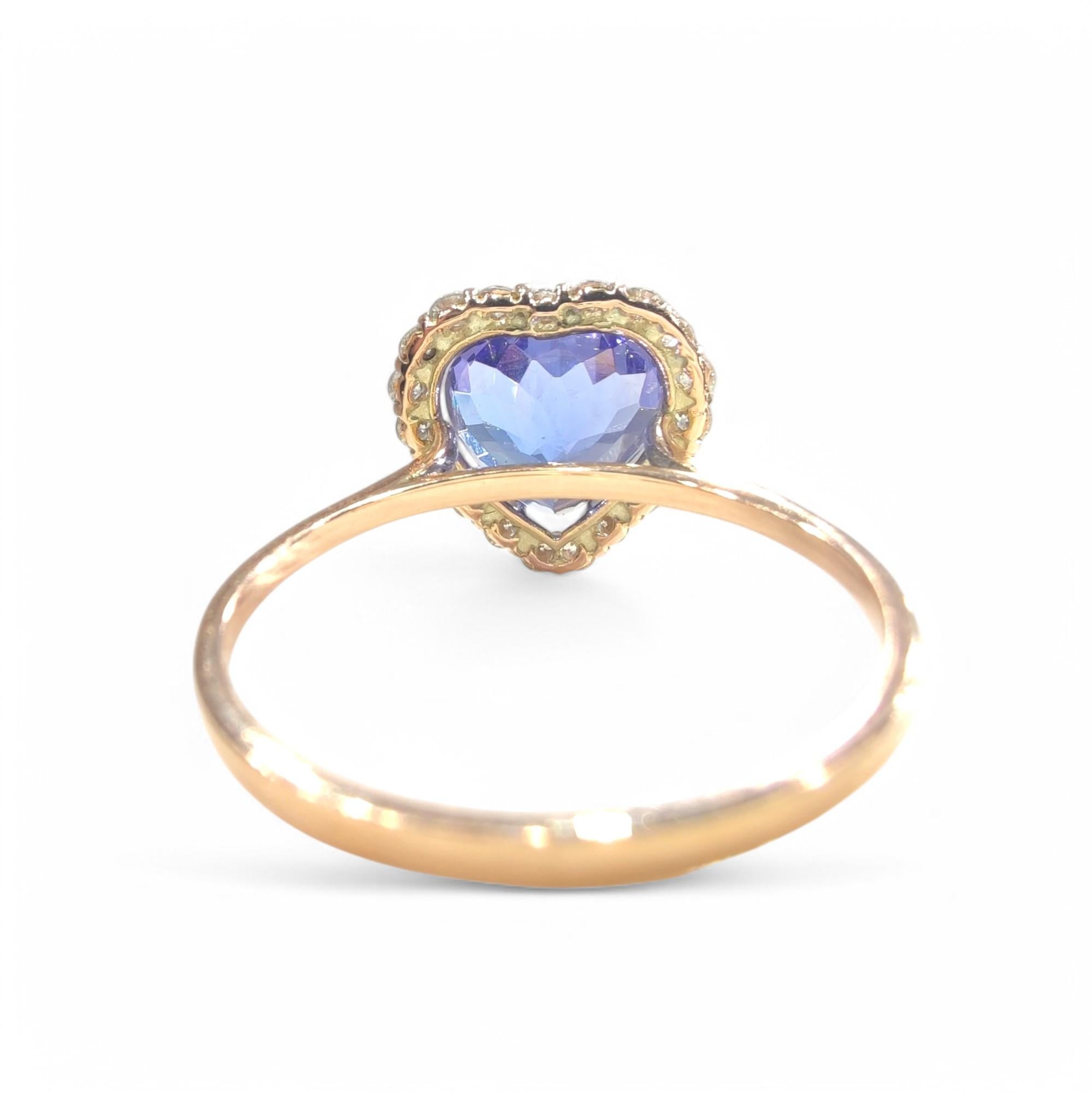2.78 Carat Natural Tanzanite -Diamond Engagement Ring -14K Gold – Pear Cut For Sale 3