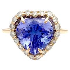 2.78 Carat Natural Tanzanite -Diamond Engagement Ring -14K Gold – Pear Cut