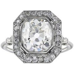 2.78 Carat Old European Cut Diamond Ring