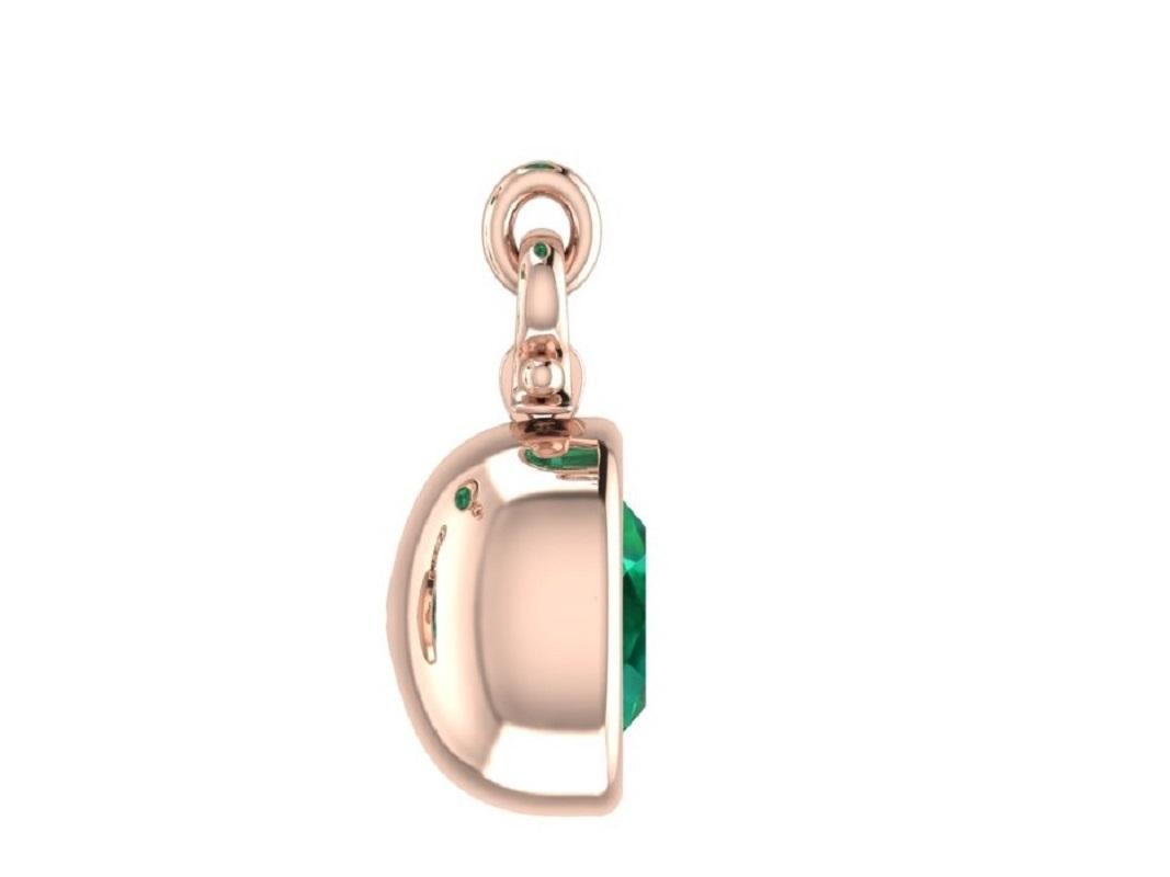 Contemporary 2.78 Carat Oval Cut Emerald Pendant in 14k For Sale