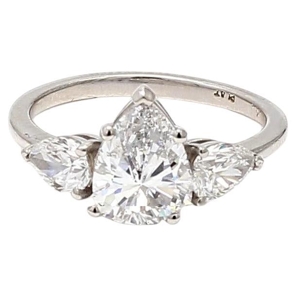 2.78 Carat Pear Shape D-I SI2-SI1 Diamond Platinum Engagement Ring