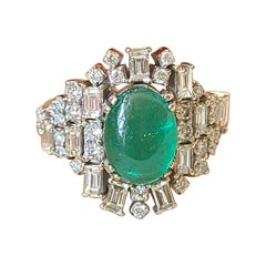 2.78 Carats, Cabochon Emerald
Diamonds Art Deco Style Cocktail/ Engagement Ring 2.78 Carats, Cabochon Emerald
Diamonds Art Deco Style Cocktail/ Engagement Ring