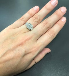 2.78 Carat Radiant Diamond Two Side Radiant Diamonds .95 Carat Platinum Ring