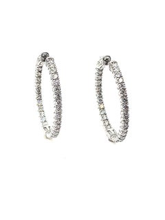 Elegante 2,78 Karat Diamant-Reifenohrringe, 14k Weißgold