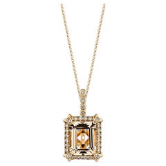 Sunita Nahata Morganite 2.78ct. Pendant in 18Karat Rose Gold with Diamond.