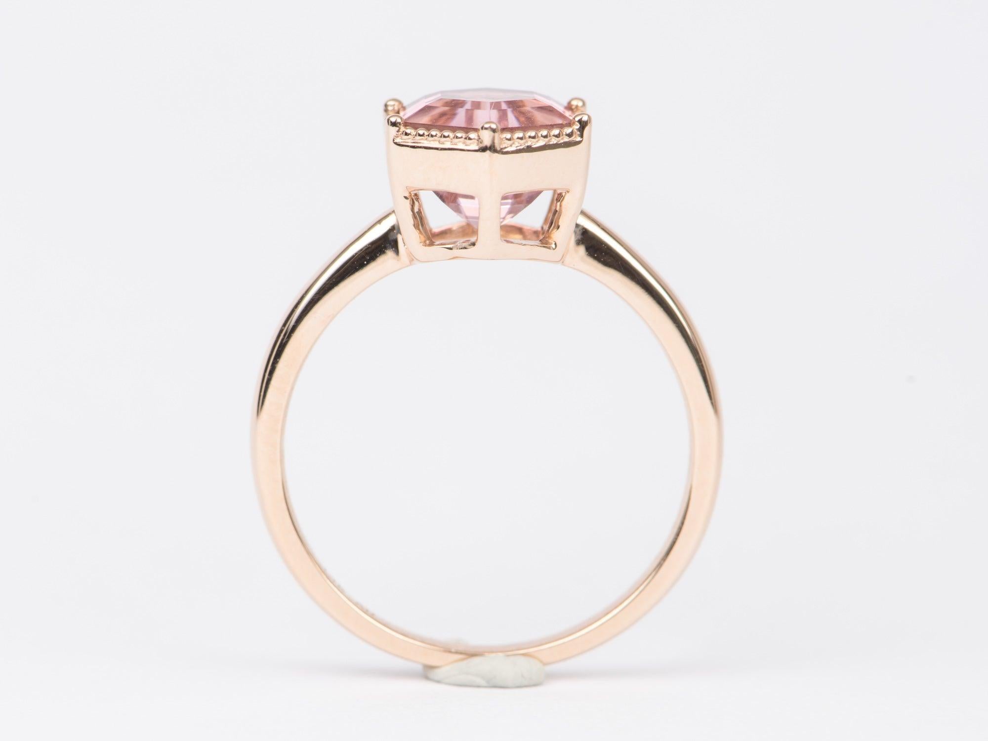 rose gold hexagon engagement ring