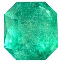 2.78 Karat Gelbgrüner kolumbianischer Smaragd 8,5x7.9 mm Asscher-Schliff Echter Mai