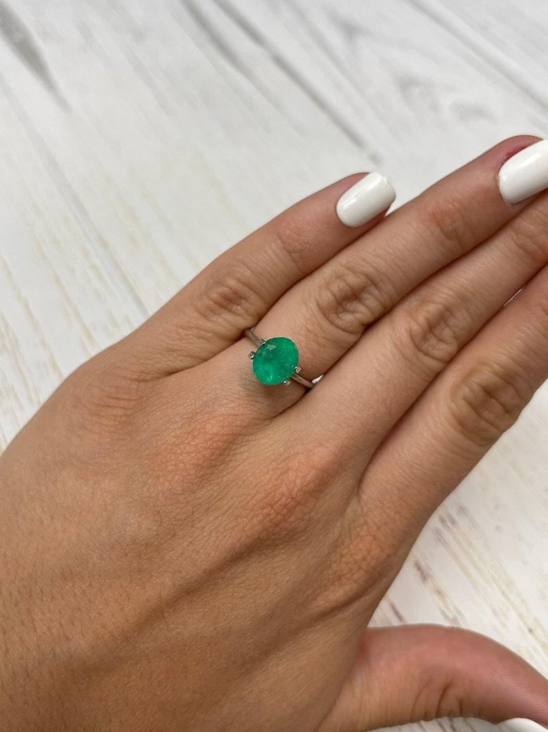 2.79 Carat Medium Green Colombian Emerald Oval Cut - May Birthstone Gem For Sale 4