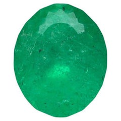 2.79 Carat Medium Green Colombian Emerald Oval Cut - May Birthstone Gem