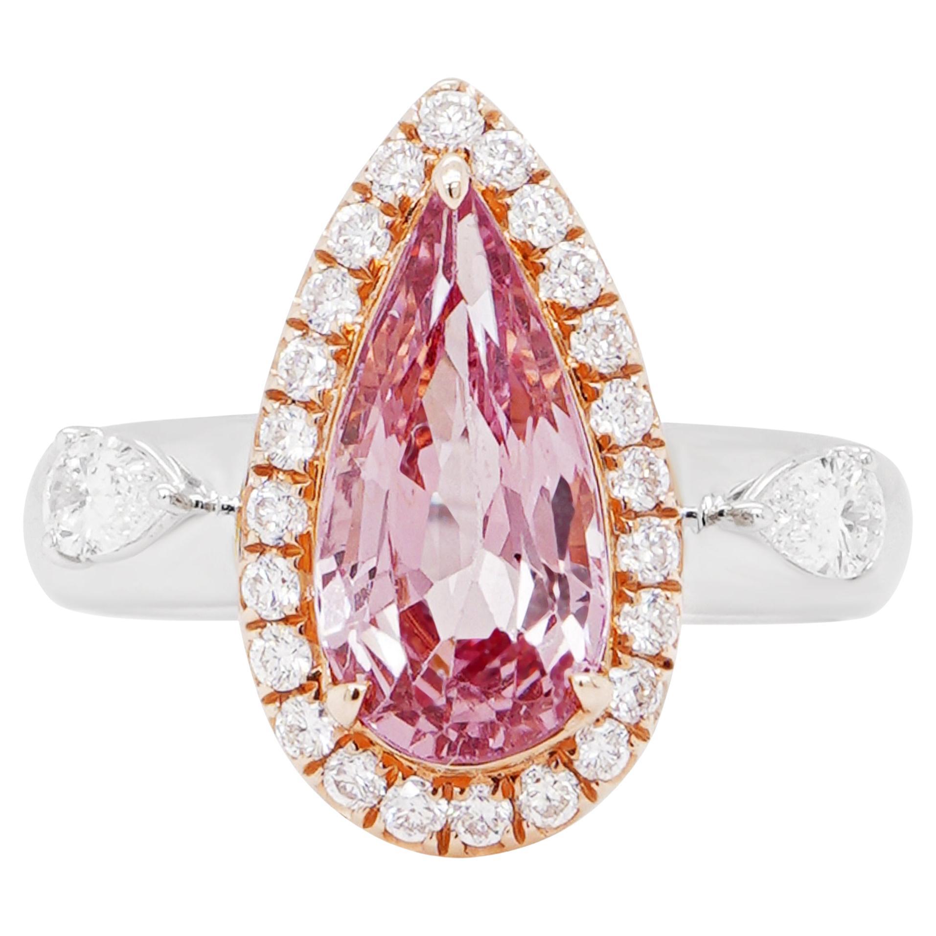 2.79 Carat No Heat Bubble Gum Pink Spinel & Diamond Solitaire 18K Ring 