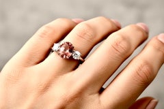 2.79 Carat Oval Sri Lankan Padparadscha Sapphire Cocktail Engagement Ring