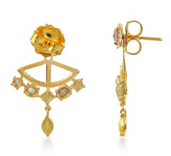 2.79 Carat Fancy Diamond 18 Karat Gold Ear Jacket Earrings