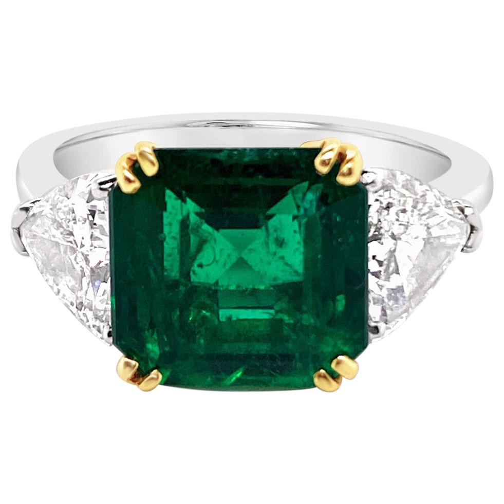 2.79 Carat Emerald and Diamond Ring in Platinum