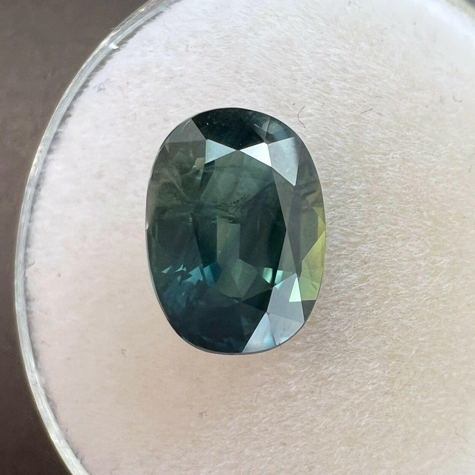 2.79ct Green Blue Sapphire GRA Certified Oval Cut Rare Loose Gem In New Condition In Birmingham, GB