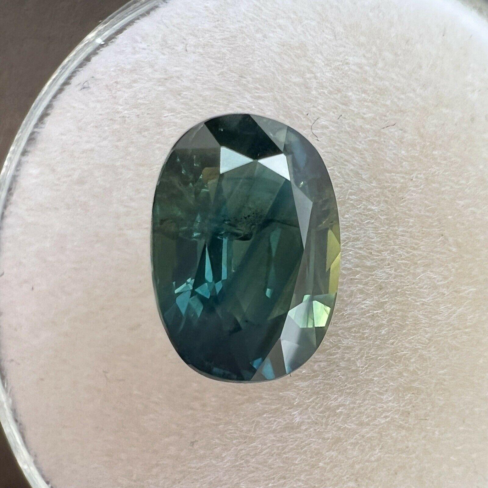 2.79ct Green Blue Sapphire GRA Certified Oval Cut Rare Loose Gem 2