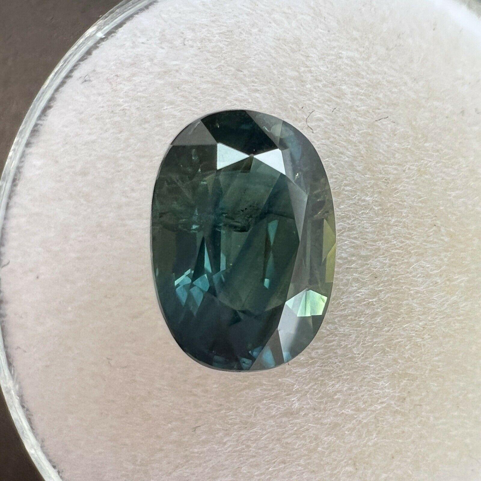 2.79ct Green Blue Sapphire GRA Certified Oval Cut Rare Loose Gem 3