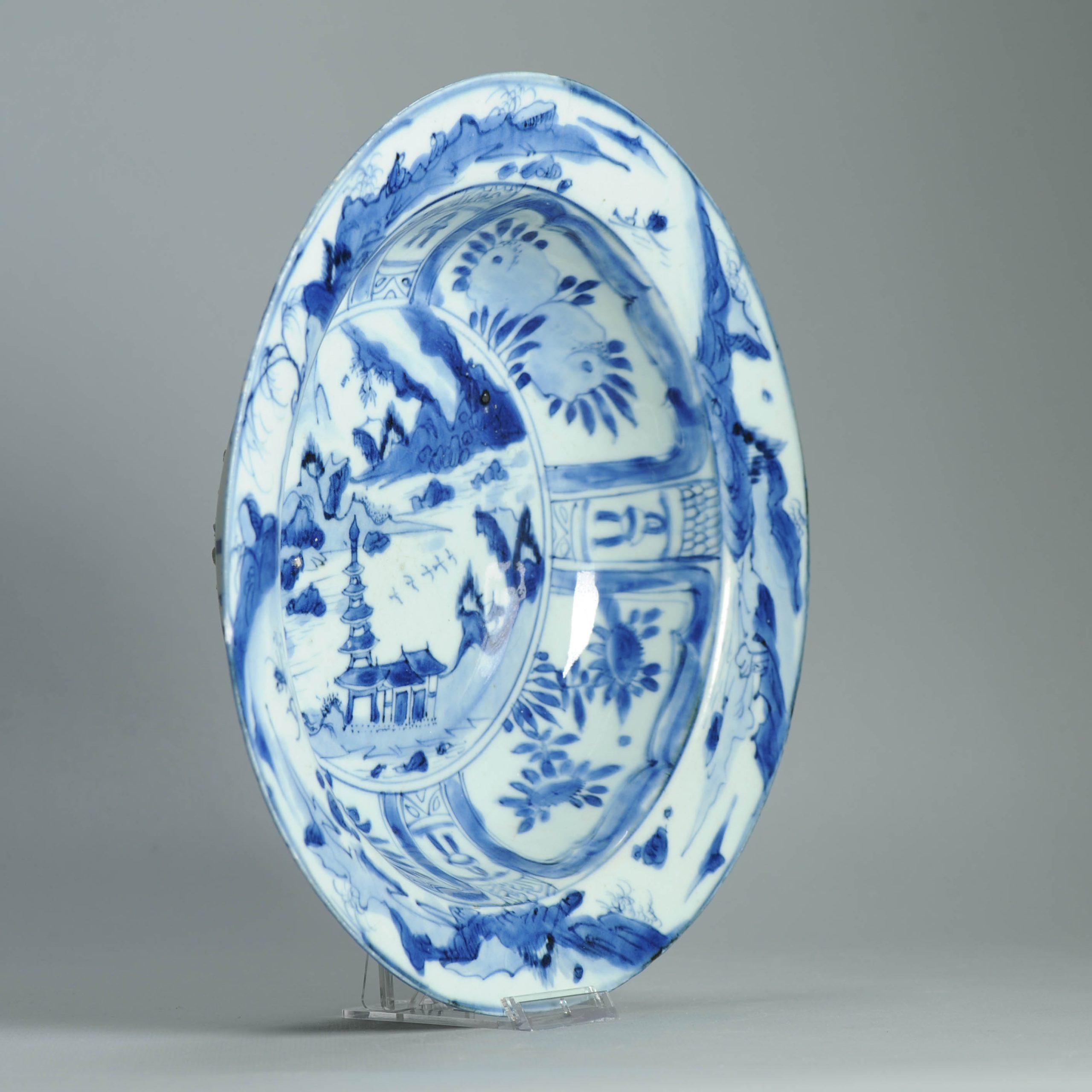 27CM LARGE Wanli Antike Ming Periode Chinesisch Porzellan Kraak Klapmuts im Angebot 8