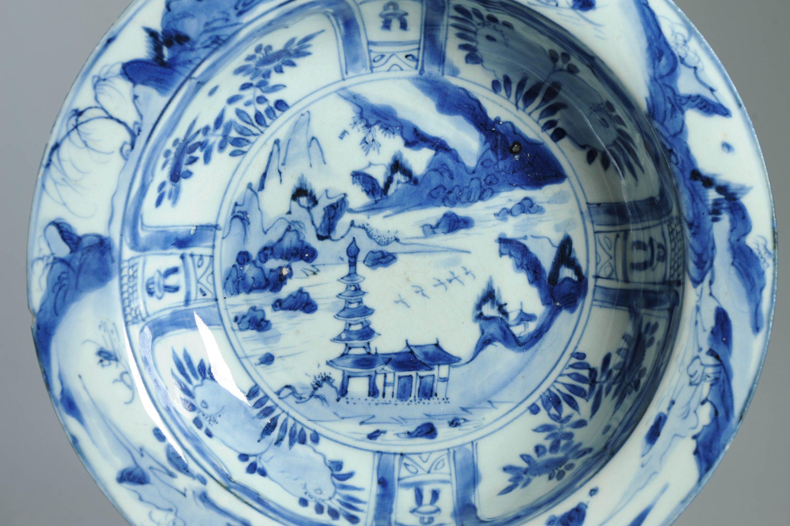 27CM LARGE Wanli Antike Ming Periode Chinesisch Porzellan Kraak Klapmuts im Angebot 10