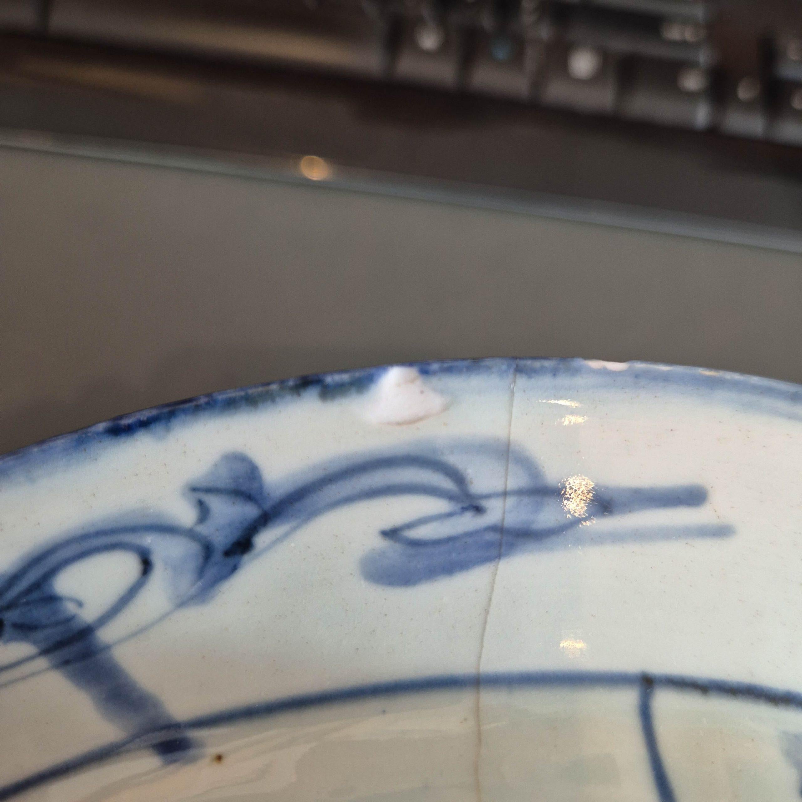 27CM LARGE Wanli Antike Ming Periode Chinesisch Porzellan Kraak Klapmuts im Angebot 14