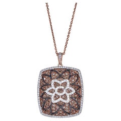 2.7ct Diamond Accent Designer Square Pendant Necklace in 18kt Rose Gold By Gregg 2.7ct Diamond Accent Designer Square Pendant Necklace in 18kt Rose Gold By Gregg
