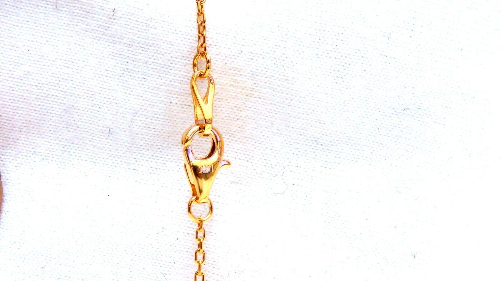 27ct Fancy Vivid Yellow Sapphire Diamonds Station Yard Halskette 14 Karat (Ovalschliff) im Angebot