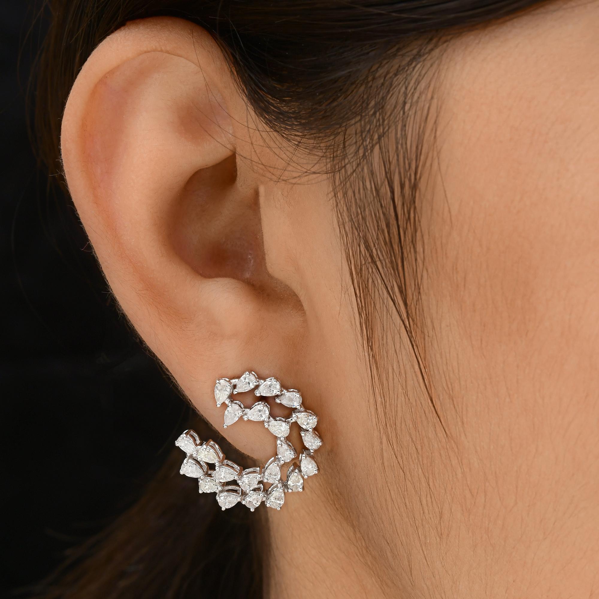 2.7Ct Natural Pear Cut Diamond  Stud Earrings 18k White Gold All Tariffs Paid
These earrings are masterfully set with pear cut diamonds set in a round shape making a statement stud earrings.
Diamonds are a universal symbol of eternity, strength, and