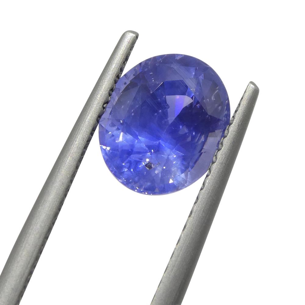 Taille ovale 2.7ct Oval Vivid Blue Sapphire GIA Certified Sri Lanka Unheated en vente