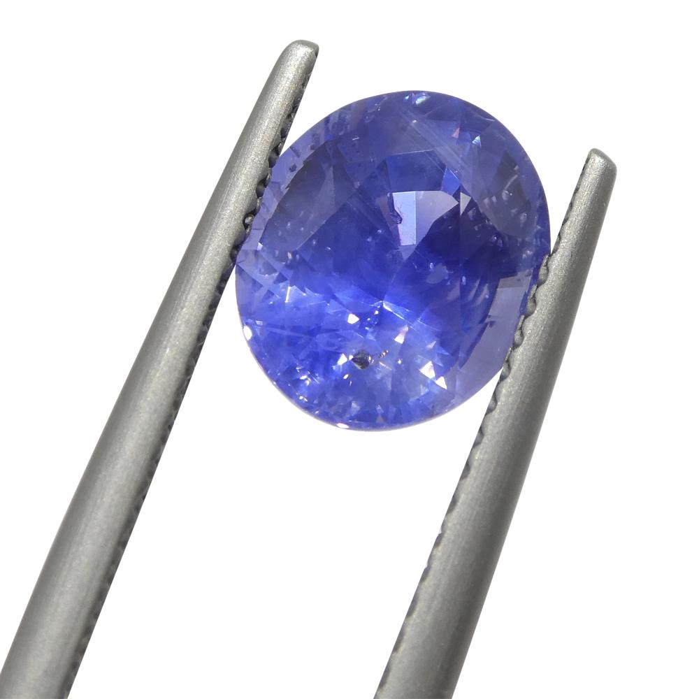 Oval Cut 2.7ct Oval Vivid Blue Sapphire GIA Certified Sri Lanka Unheated For Sale