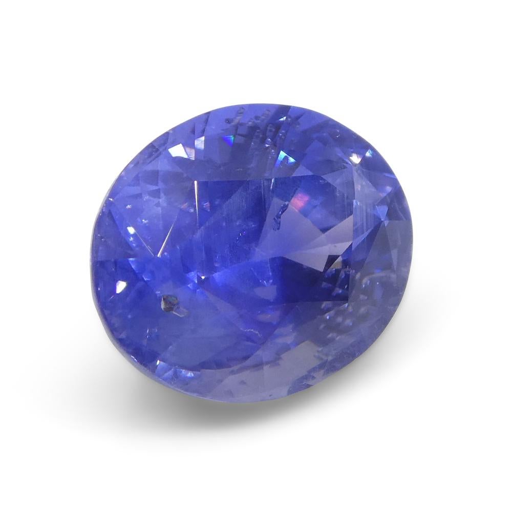 2.7ct Oval Vivid Blue Sapphire GIA Certified Sri Lanka Unheated en vente 2