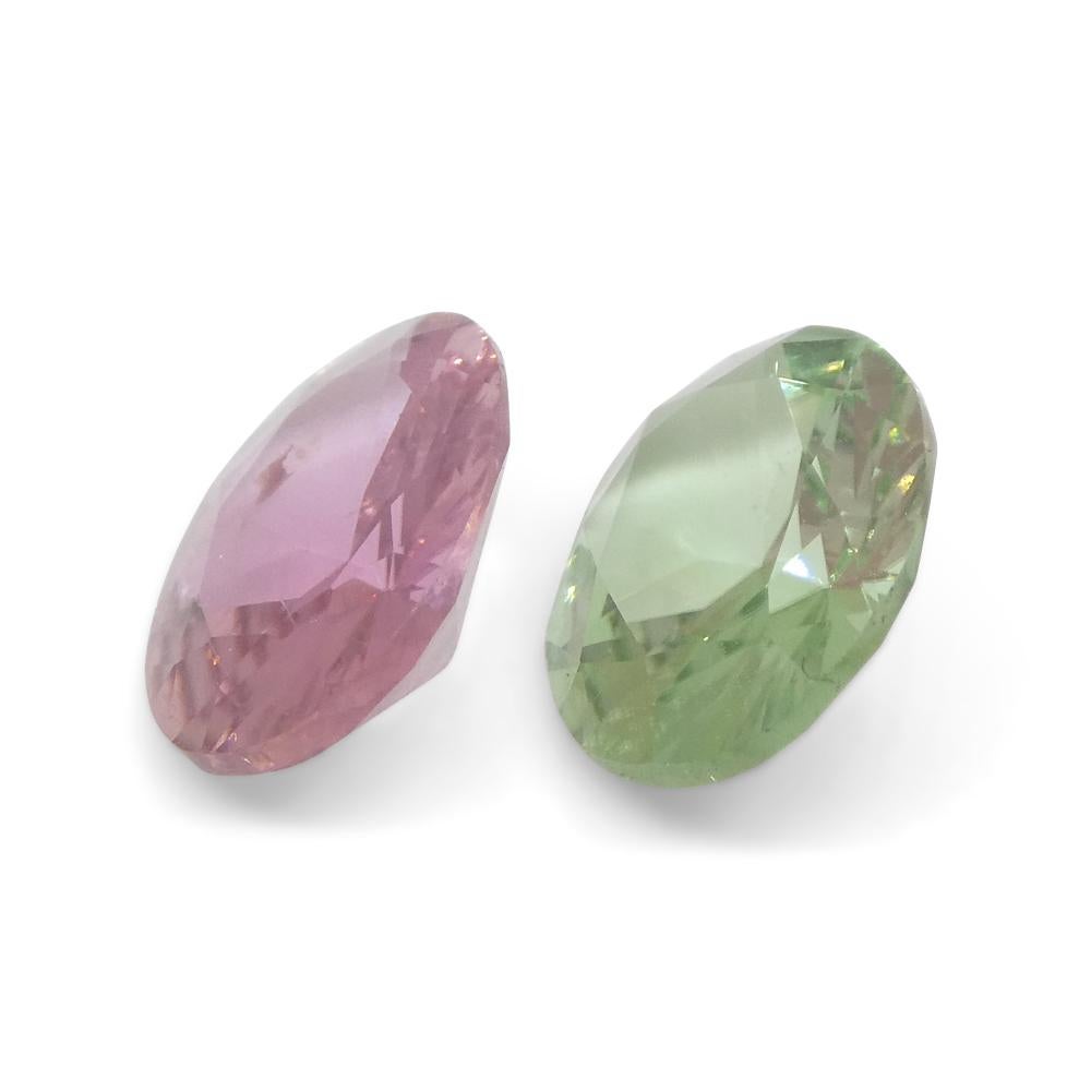 2.7ct Pair Oval Pink/Green Tourmaline from Brazil For Sale 3